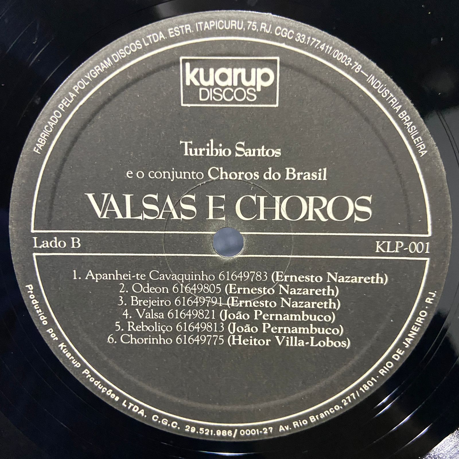 LP Turibio Santos E O Conjunto Choros Do Brasil – Valsas E Choros